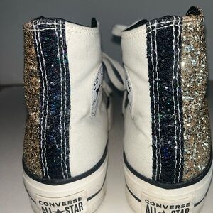 Converse High-Tops with Glitter Stripes